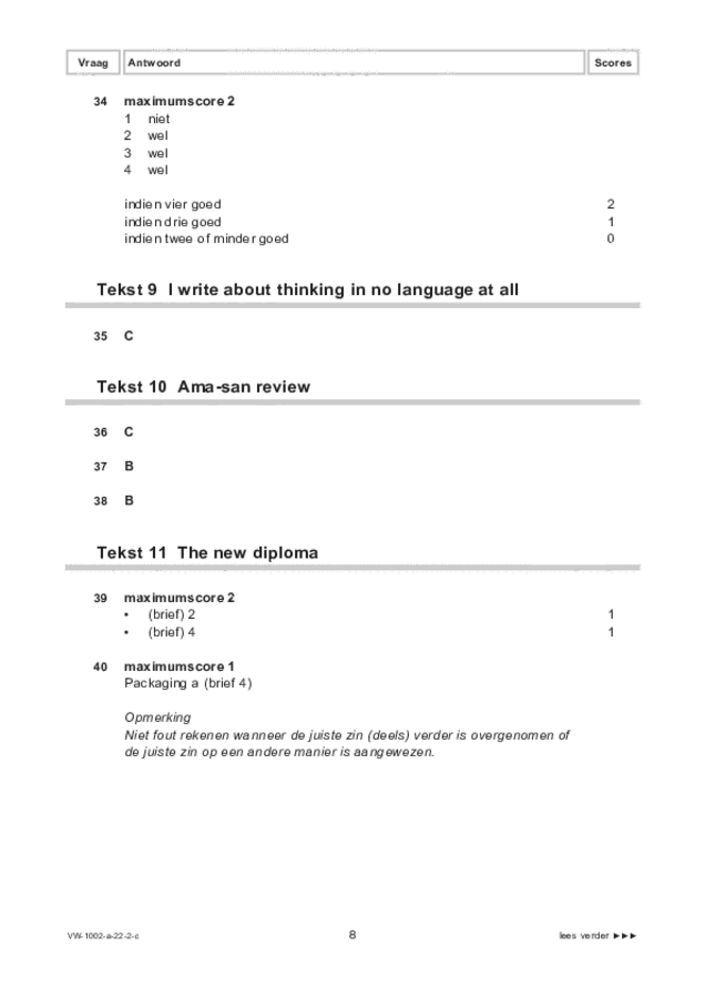 Correctievoorschrift examen VWO Engels 2022, tijdvak 2. Pagina 8