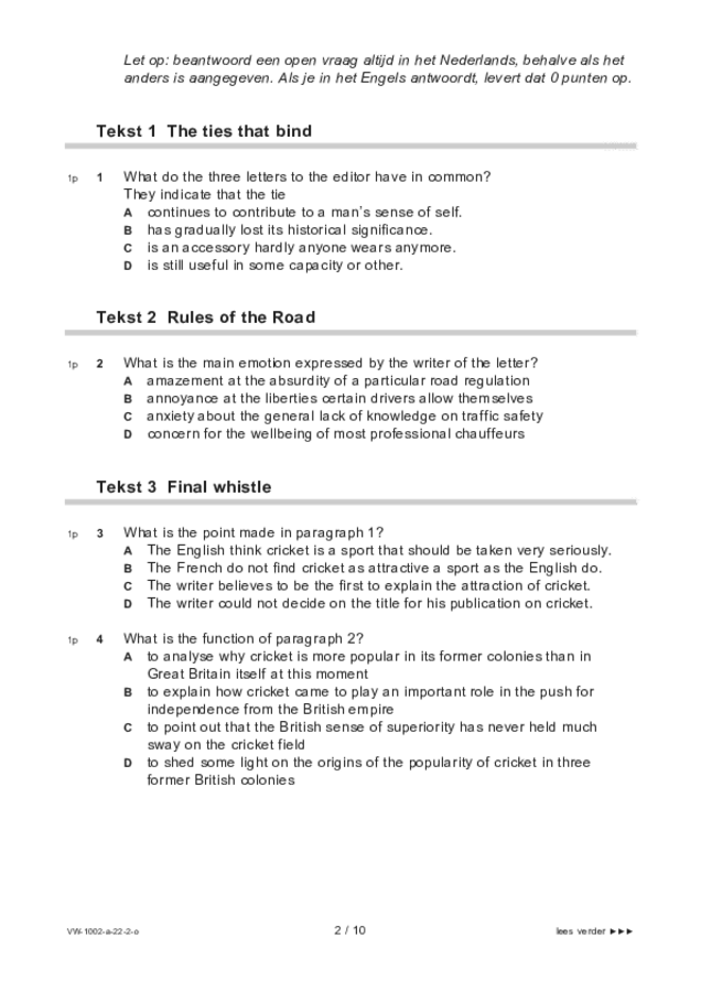 Opgaven examen VWO Engels 2022, tijdvak 2. Pagina 2