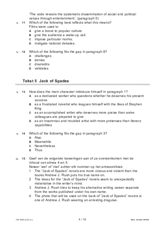 Opgaven examen VWO Engels 2022, tijdvak 2. Pagina 4
