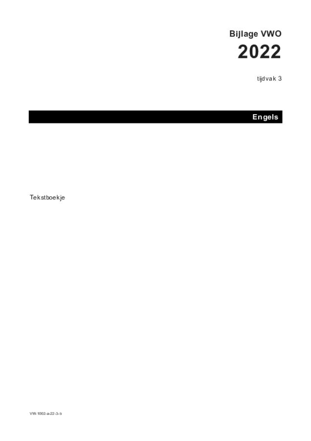 Bijlage examen VWO Engels 2022, tijdvak 3. Pagina 1