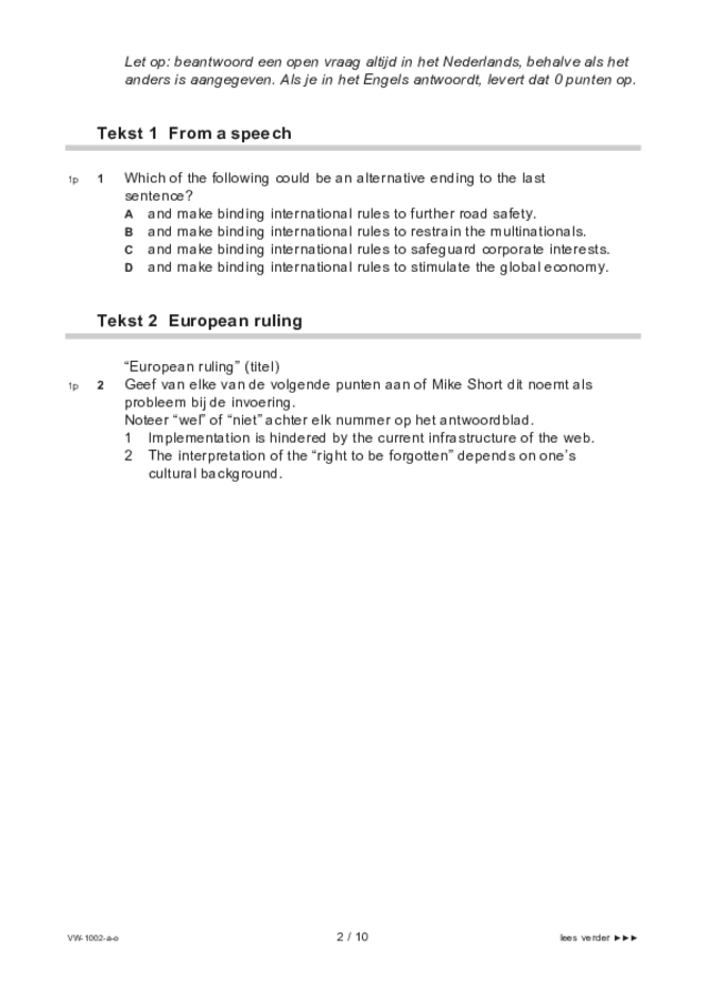 Opgaven examen VWO Engels 2022, tijdvak 3. Pagina 2