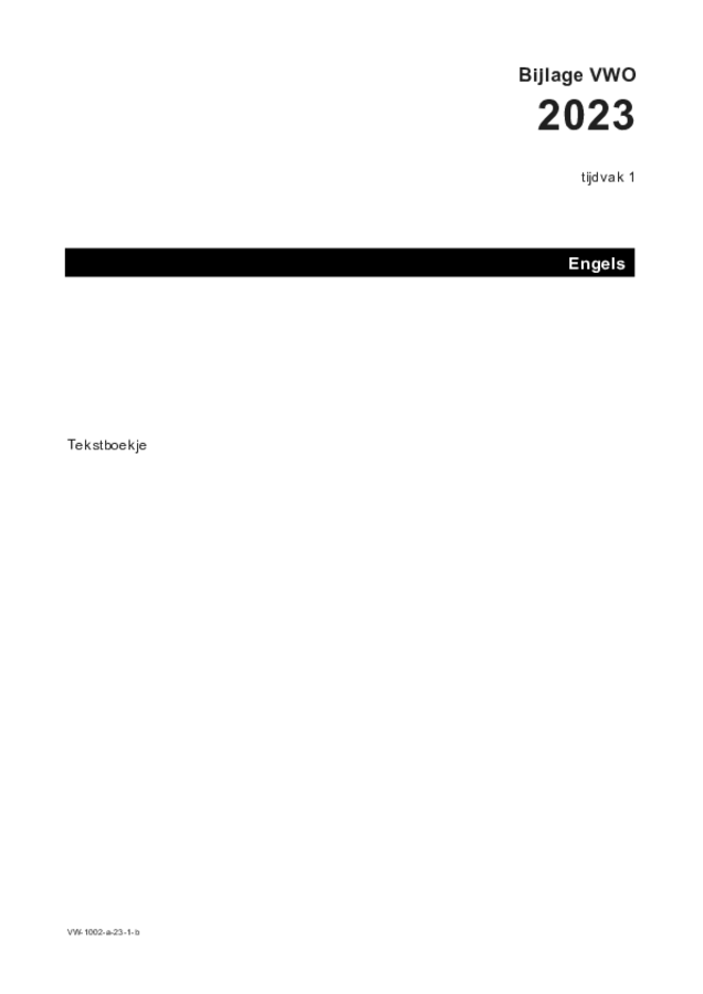Bijlage examen VWO Engels 2023, tijdvak 1. Pagina 1