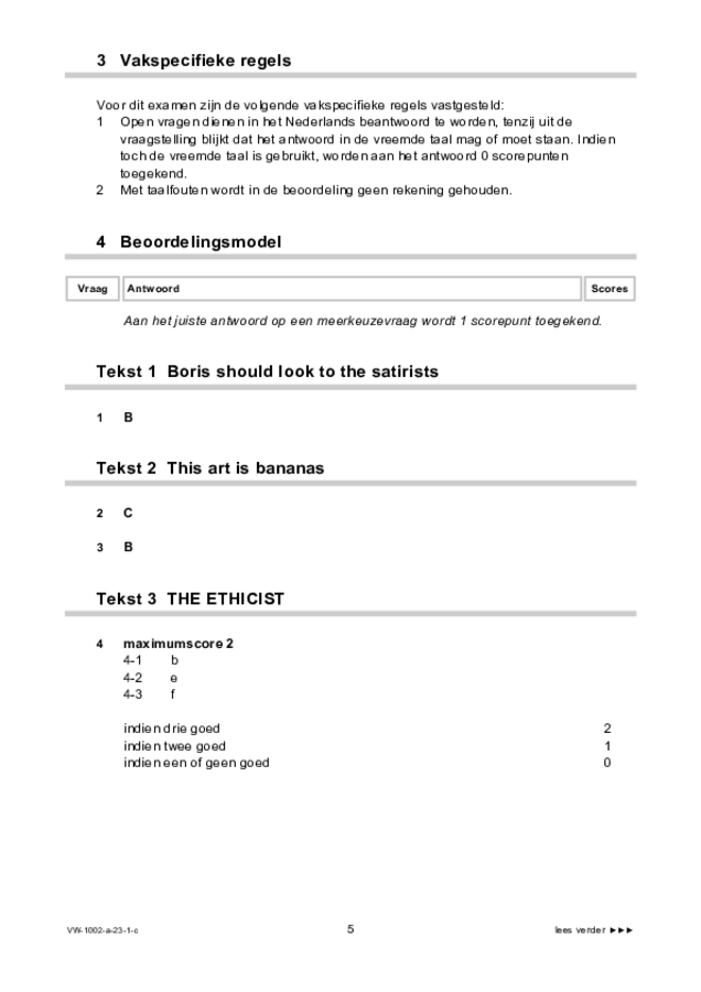 Correctievoorschrift examen VWO Engels 2023, tijdvak 1. Pagina 5