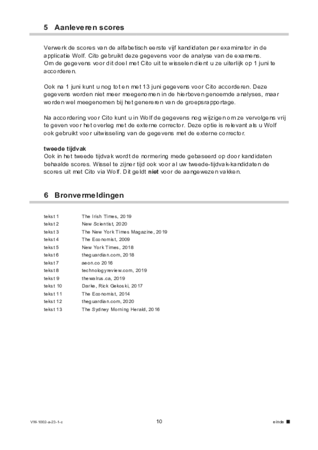Correctievoorschrift examen VWO Engels 2023, tijdvak 1. Pagina 10