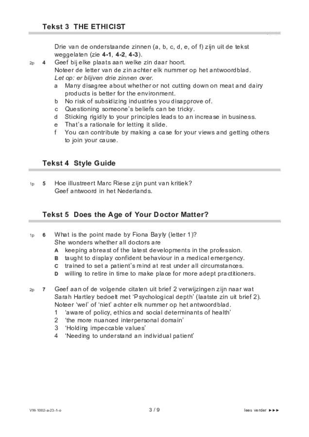 Opgaven examen VWO Engels 2023, tijdvak 1. Pagina 3