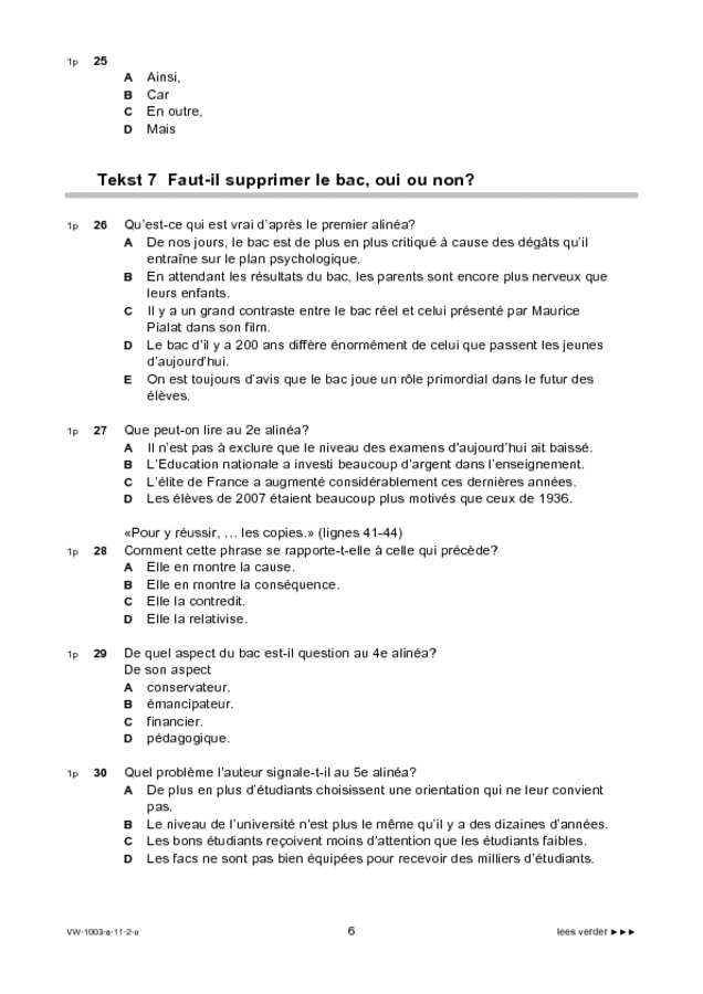 Opgaven examen VWO Frans 1,2 2011, tijdvak 2. Pagina 6
