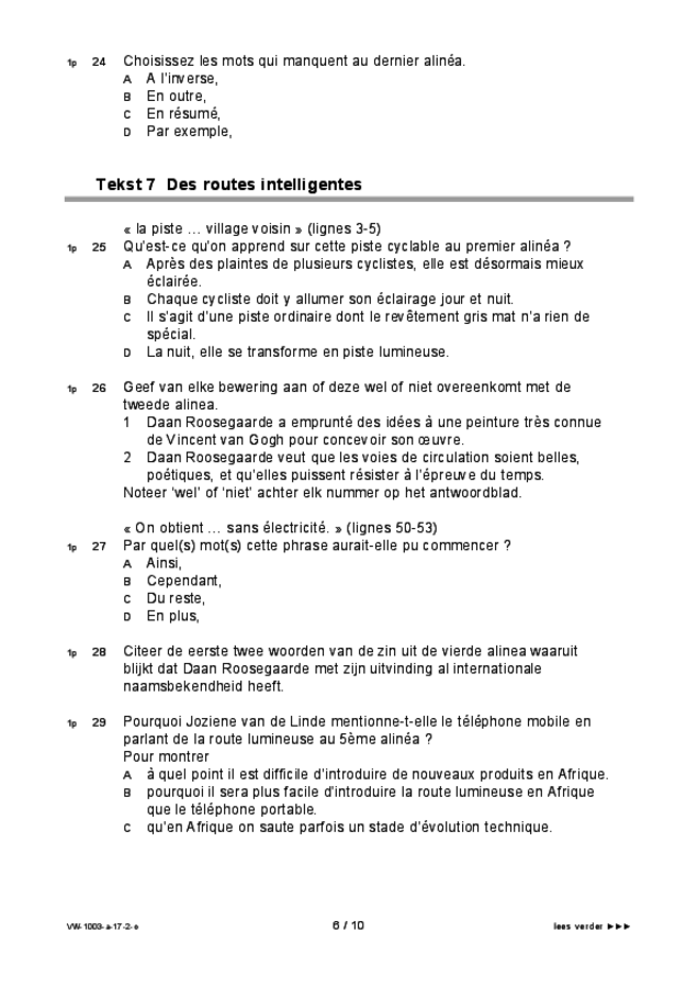 Opgaven examen VWO Frans 2017, tijdvak 2. Pagina 6