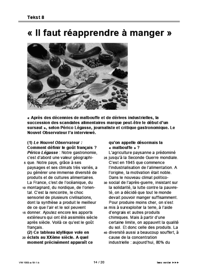 Bijlage examen VWO Frans 2019, tijdvak 1. Pagina 14