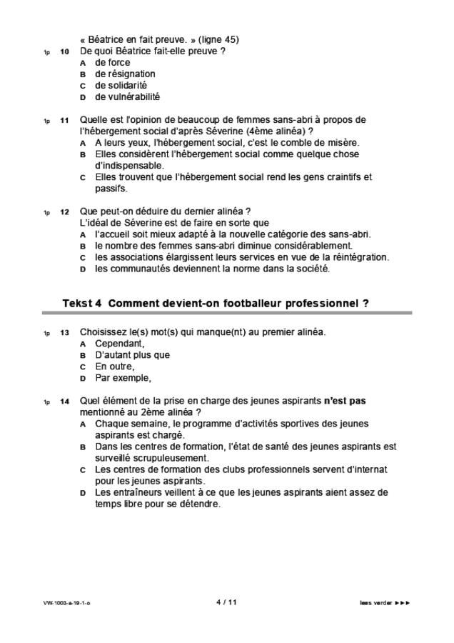 Opgaven examen VWO Frans 2019, tijdvak 1. Pagina 4