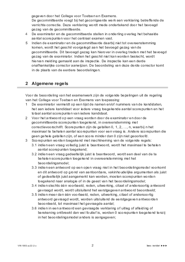 Correctievoorschrift examen VWO Frans 2022, tijdvak 2. Pagina 2