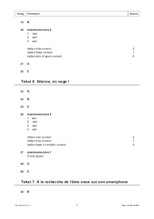 Correctievoorschrift examen VWO Frans 2022, tijdvak 2. Pagina 7