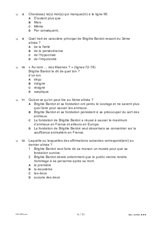 Opgaven examen VWO Frans 2022, tijdvak 3. Pagina 4