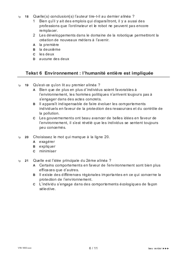 Opgaven examen VWO Frans 2022, tijdvak 3. Pagina 6