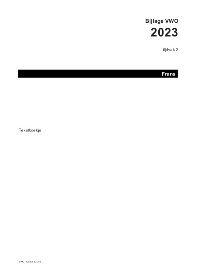 Bijlage examen VWO Frans 2023, tijdvak 2. Pagina 1