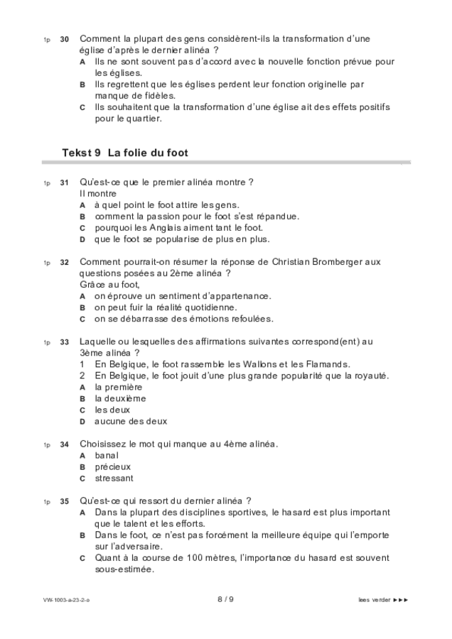 Opgaven examen VWO Frans 2023, tijdvak 2. Pagina 8
