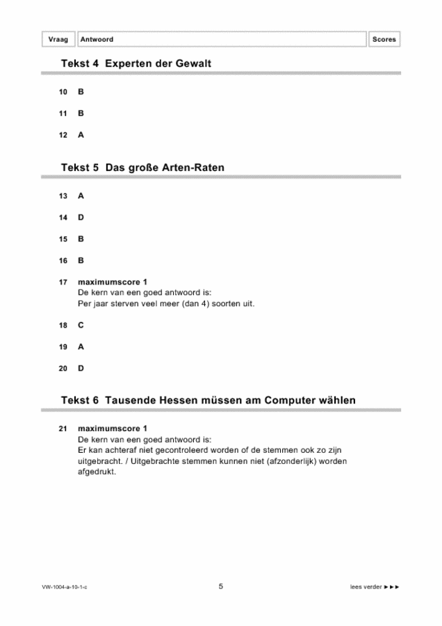 Correctievoorschrift examen VWO Duits 2010, tijdvak 1. Pagina 5