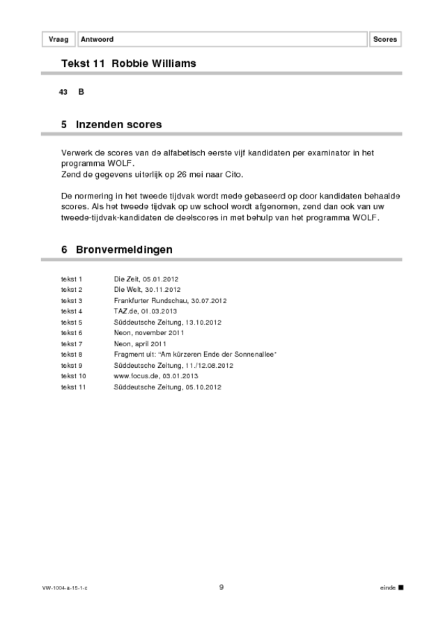 Correctievoorschrift examen VWO Duits 2015, tijdvak 1. Pagina 9