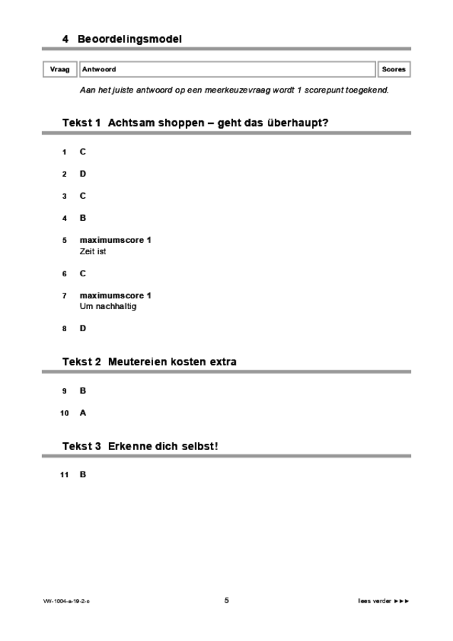 Correctievoorschrift examen VWO Duits 2019, tijdvak 2. Pagina 5