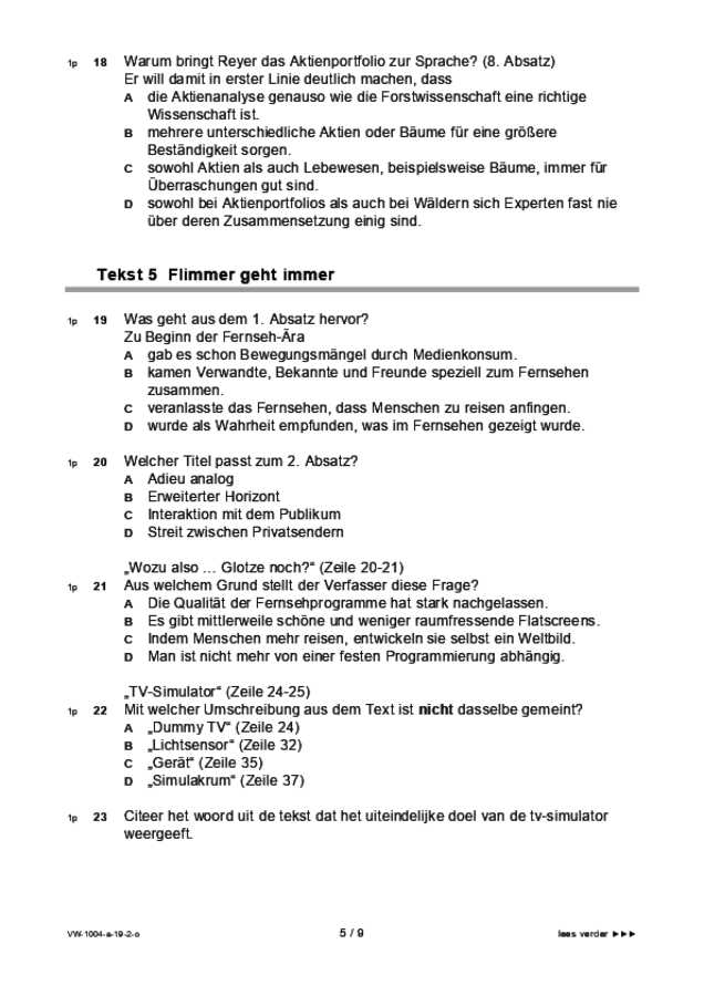 Opgaven examen VWO Duits 2019, tijdvak 2. Pagina 5