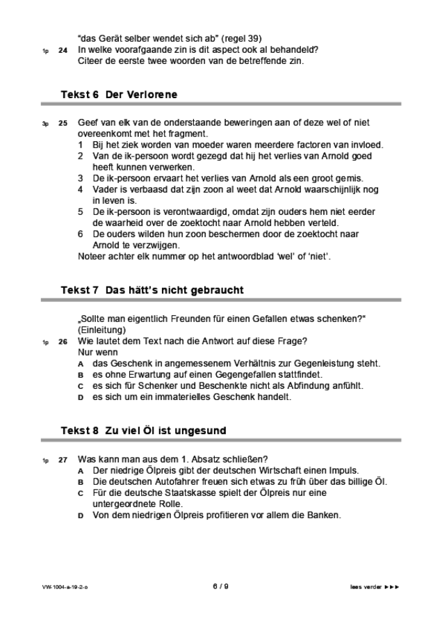 Opgaven examen VWO Duits 2019, tijdvak 2. Pagina 6