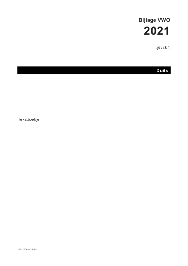 Bijlage examen VWO Duits 2021, tijdvak 1. Pagina 1