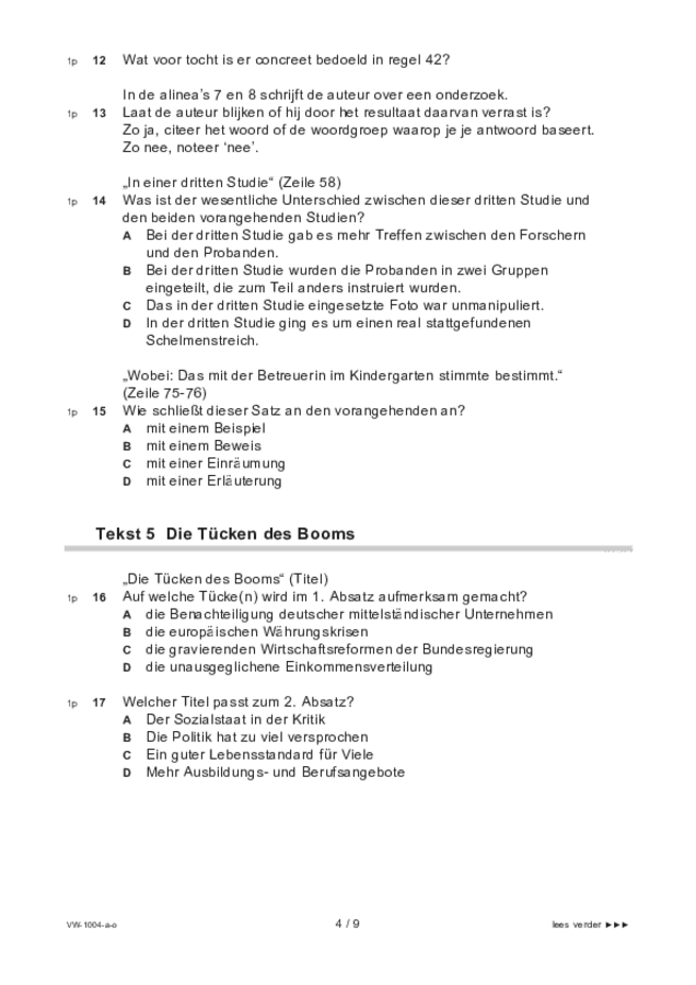 Opgaven examen VWO Duits 2021, tijdvak 1. Pagina 4