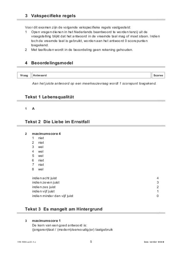Correctievoorschrift examen VWO Duits 2022, tijdvak 1. Pagina 5