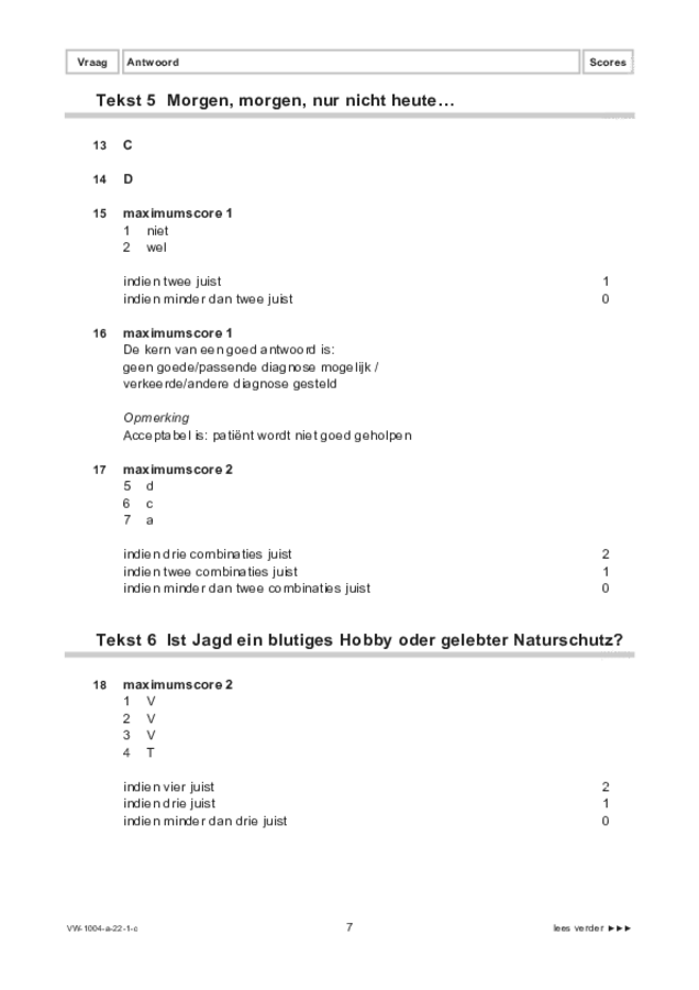 Correctievoorschrift examen VWO Duits 2022, tijdvak 1. Pagina 7
