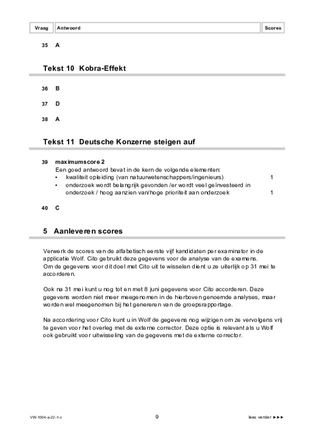 Correctievoorschrift examen VWO Duits 2022, tijdvak 1. Pagina 9