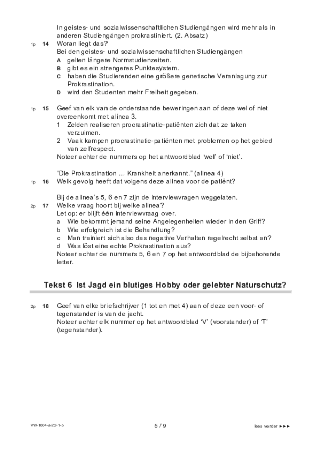 Opgaven examen VWO Duits 2022, tijdvak 1. Pagina 5