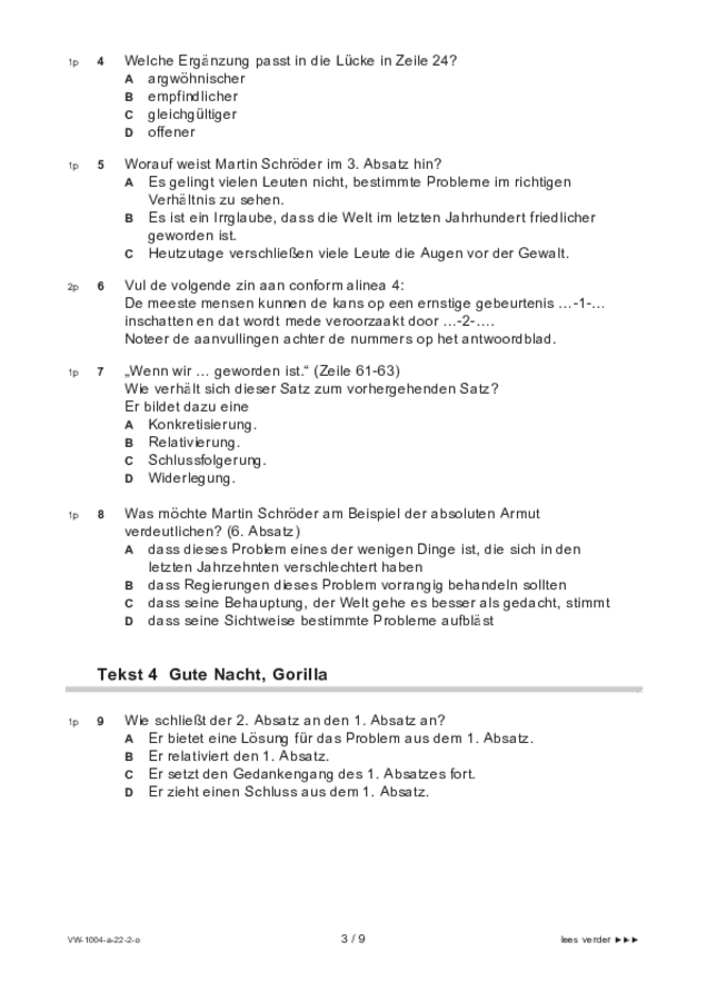 Opgaven examen VWO Duits 2022, tijdvak 2. Pagina 3