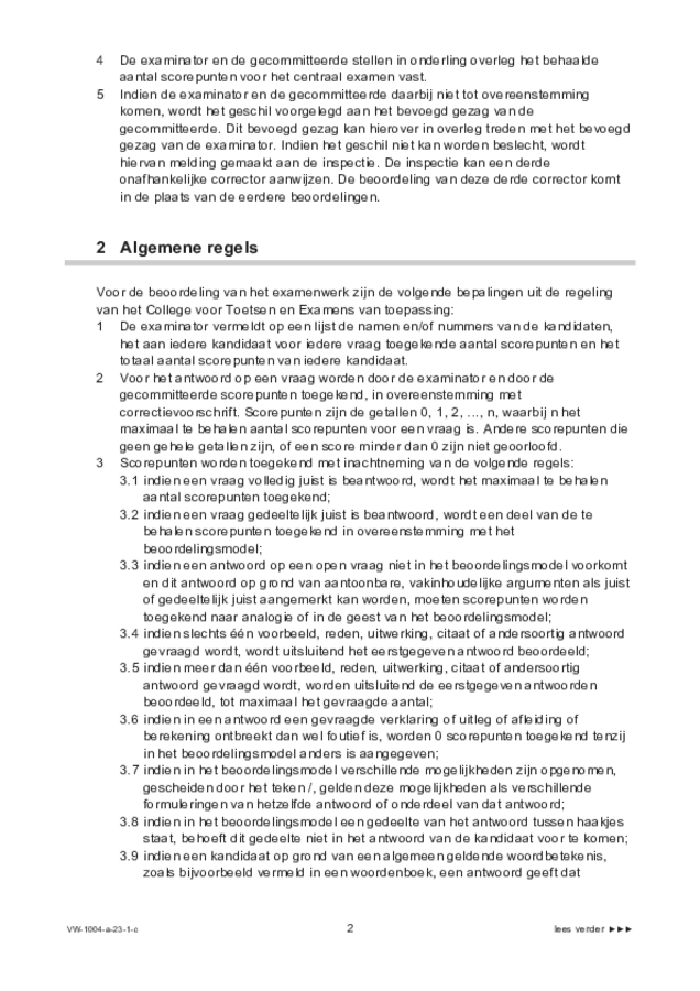 Correctievoorschrift examen VWO Duits 2023, tijdvak 1. Pagina 2