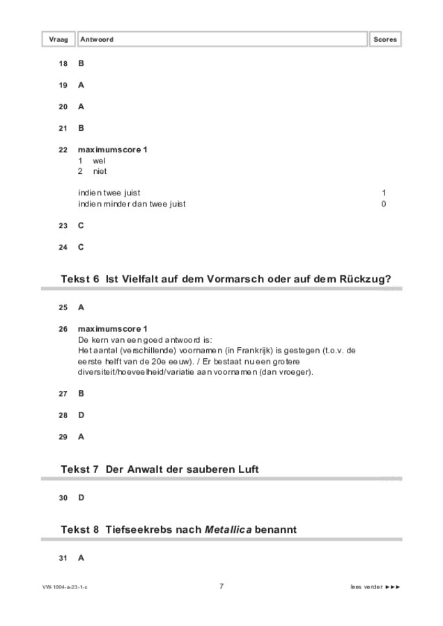 Correctievoorschrift examen VWO Duits 2023, tijdvak 1. Pagina 7