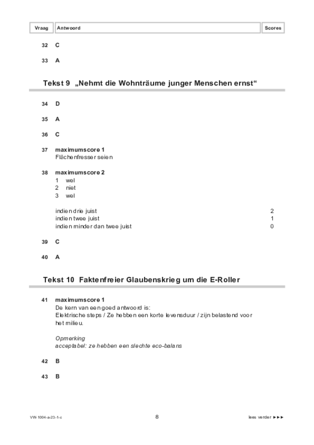 Correctievoorschrift examen VWO Duits 2023, tijdvak 1. Pagina 8