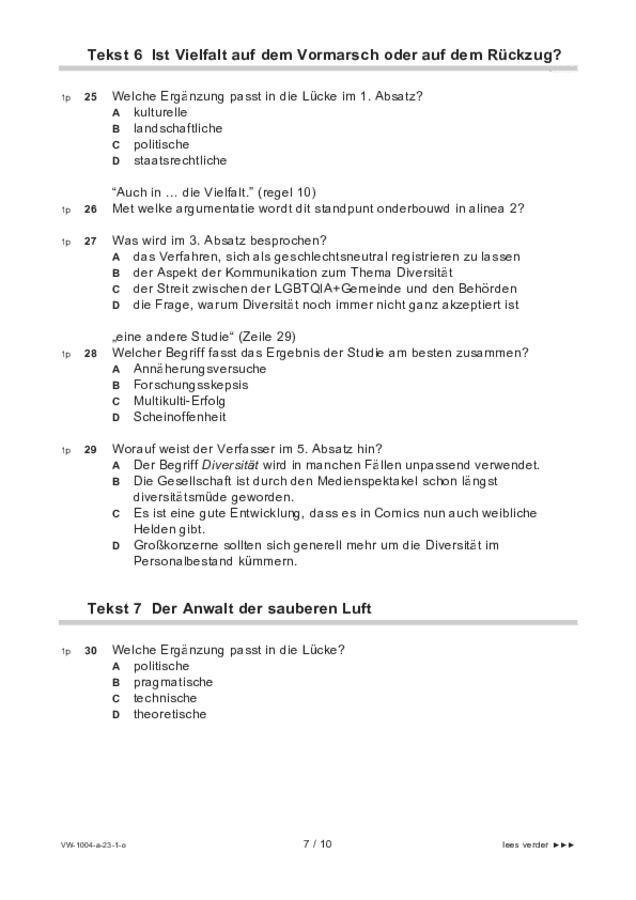 Opgaven examen VWO Duits 2023, tijdvak 1. Pagina 7