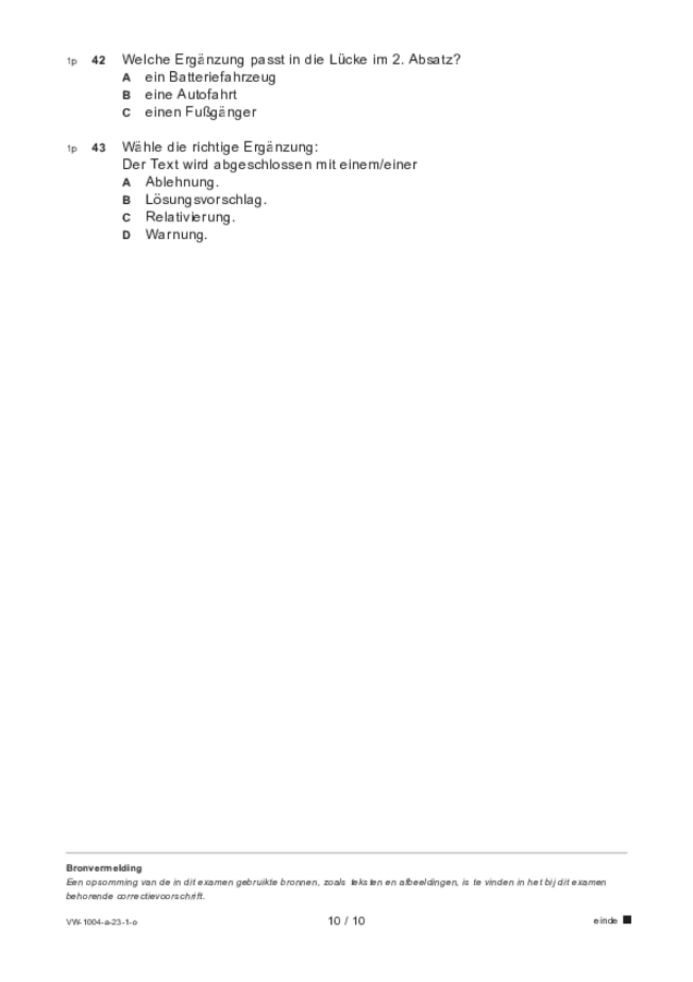Opgaven examen VWO Duits 2023, tijdvak 1. Pagina 10