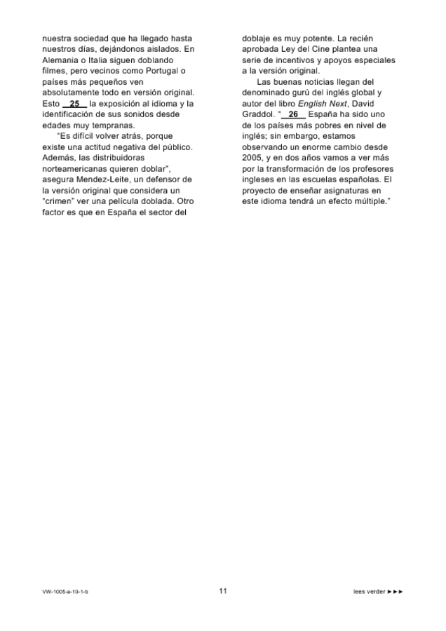 Bijlage examen VWO Spaans 2010, tijdvak 1. Pagina 11