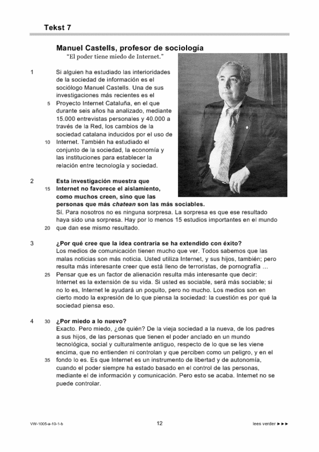 Bijlage examen VWO Spaans 2010, tijdvak 1. Pagina 12