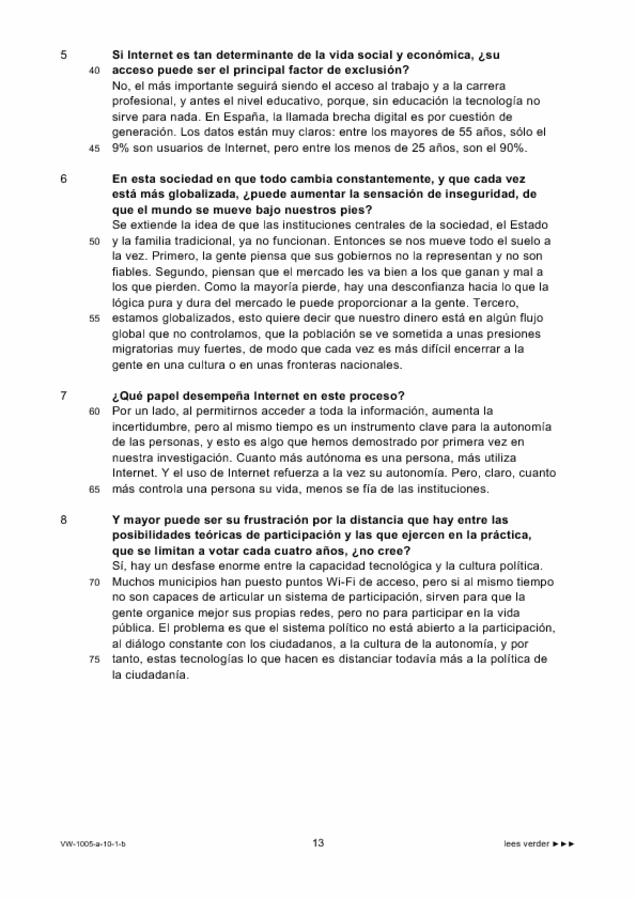 Bijlage examen VWO Spaans 2010, tijdvak 1. Pagina 13