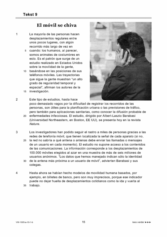 Bijlage examen VWO Spaans 2010, tijdvak 1. Pagina 15