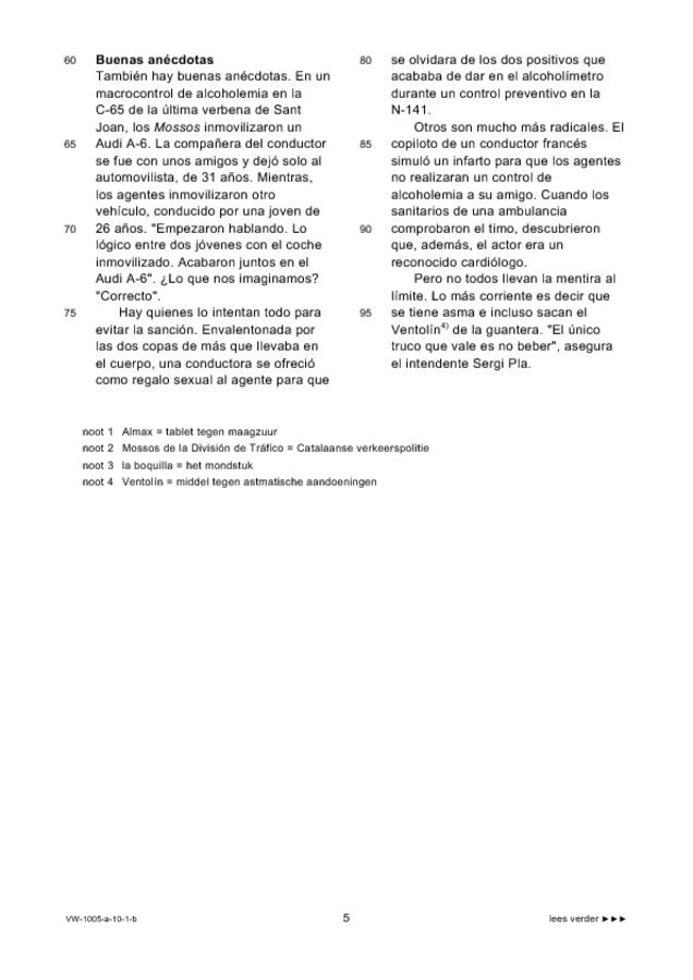 Bijlage examen VWO Spaans 2010, tijdvak 1. Pagina 5