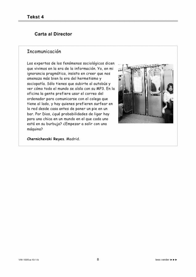Bijlage examen VWO Spaans 2010, tijdvak 1. Pagina 8
