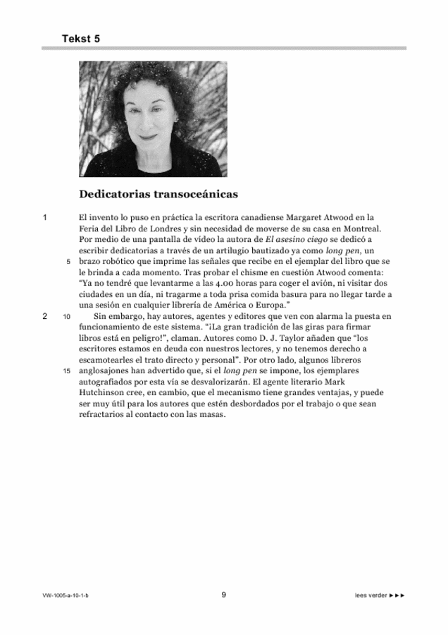 Bijlage examen VWO Spaans 2010, tijdvak 1. Pagina 9