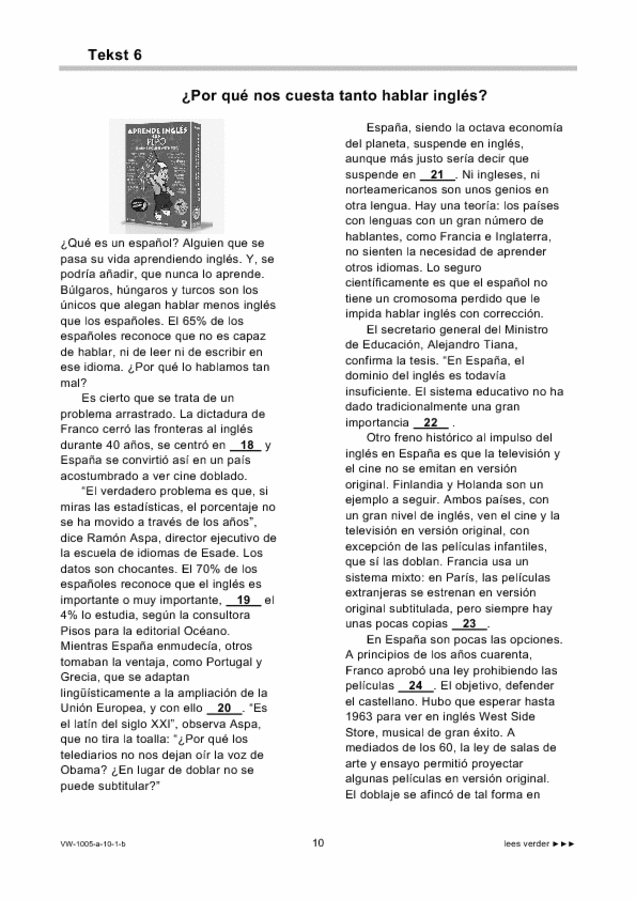 Bijlage examen VWO Spaans 2010, tijdvak 1. Pagina 10