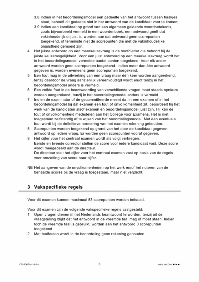 Correctievoorschrift examen VWO Spaans 2010, tijdvak 1. Pagina 3