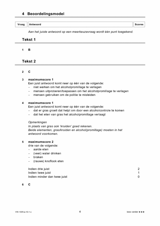 Correctievoorschrift examen VWO Spaans 2010, tijdvak 1. Pagina 4