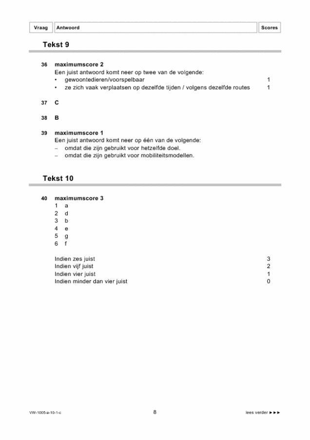 Correctievoorschrift examen VWO Spaans 2010, tijdvak 1. Pagina 8