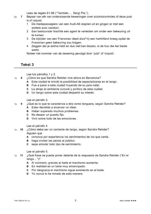 Opgaven examen VWO Spaans 2010, tijdvak 1. Pagina 3