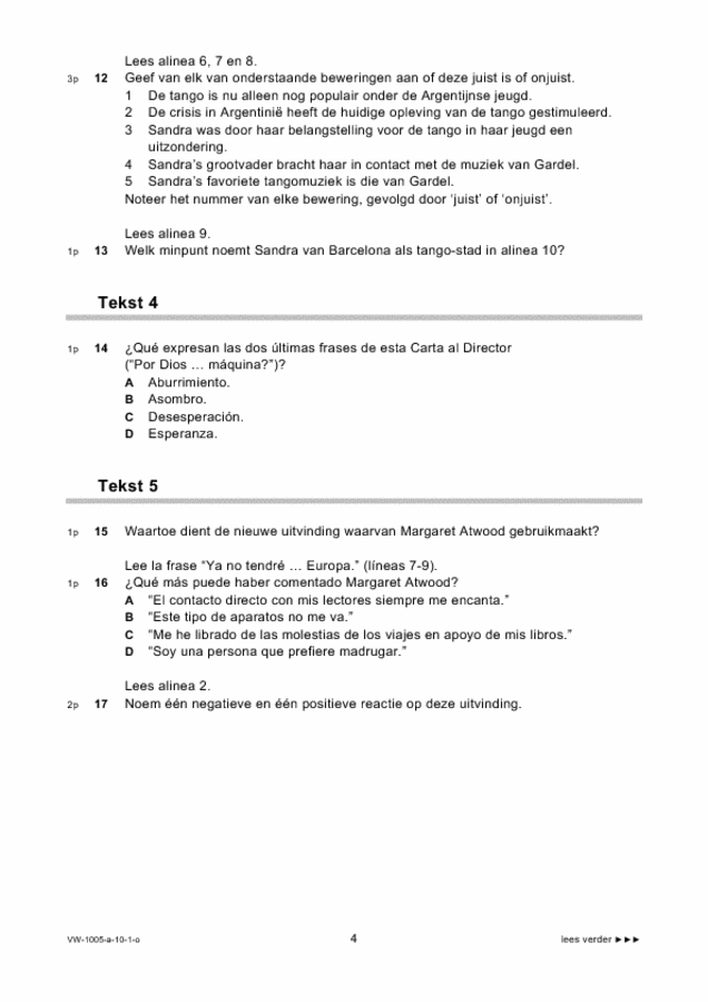 Opgaven examen VWO Spaans 2010, tijdvak 1. Pagina 4