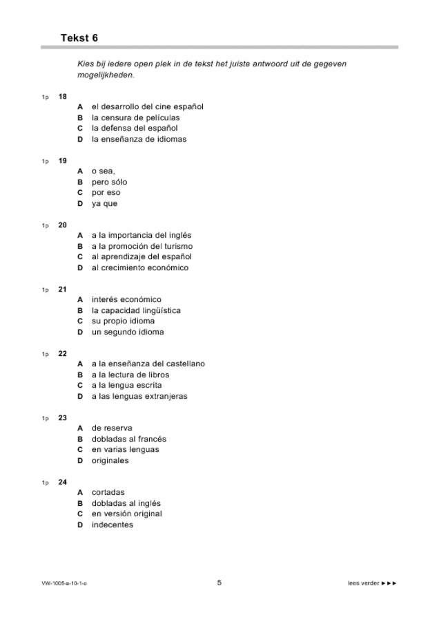 Opgaven examen VWO Spaans 2010, tijdvak 1. Pagina 5